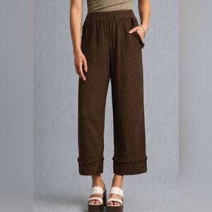 Umgee Chocolate Wide-Leg Pants Sz M, L